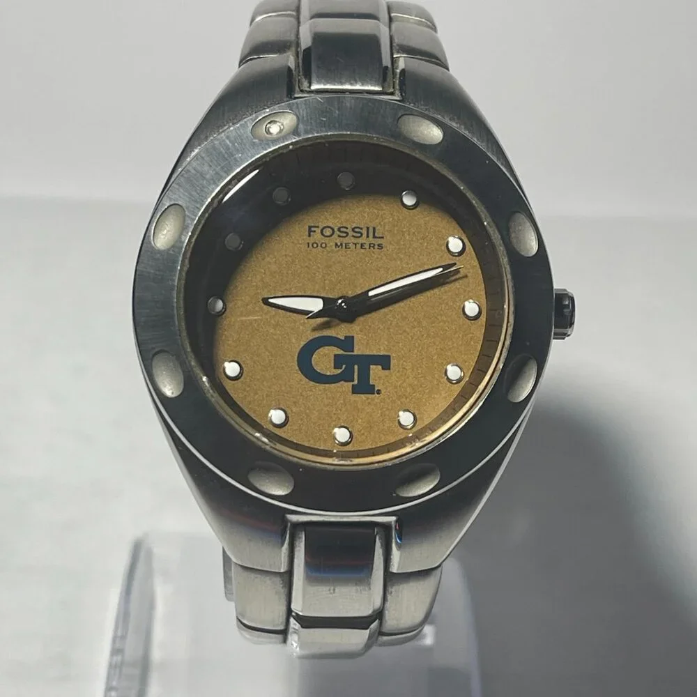Georgia Tech Yellow Jackets NCAA Stainless-Steel Men's Watch by Fossil NEW